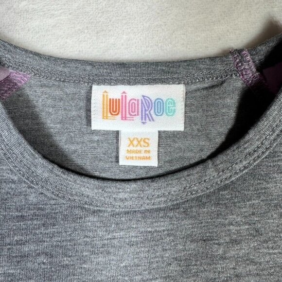 LuLaRoe Women's Randy XXS Shirt Raglan Donald Duck Grey Purple Disney Unicorn - Picture 3 of 7